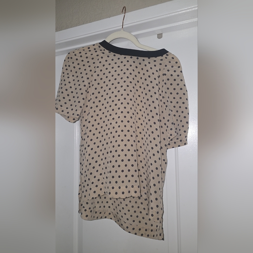 🤍 Madewell 100% Silk Polka Dot Blouse Size Small - Picture 5 of 6